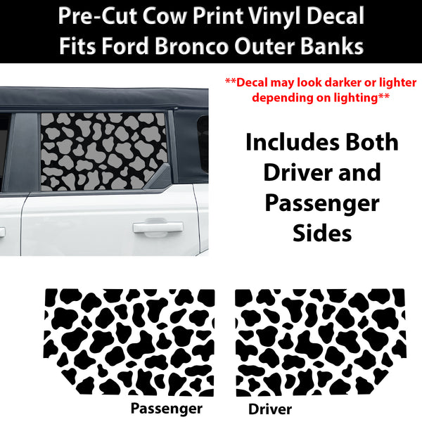 Animal Leopard Cow Paw Heart Window Vinyl Decal Stickers Fits Ford Bronco 4 Door 2021 2022 2023