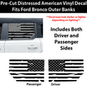 American Flag Window Vinyl Decal Stickers Fits Ford Bronco 4 Door 2021-2025Blue Red Pink Green Line