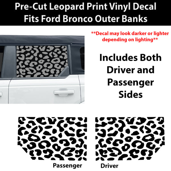 Animal Leopard Cow Paw Heart Window Vinyl Decal Stickers Fits Ford Bronco 4 Door 2021 2022 2023