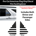 Precut American Flag Rear Side Quarter Window Decal Stickers Fits Ford Explorer 2020-2026