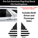 Precut American Flag Rear Side Quarter Window Decal Stickers Fits Ford Explorer 2020-2026