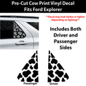 Precut Cow Print Rear Side Quarter Window Decals Fits Ford Explorer 2020-2026