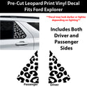 Precut Leopard Cheetah Print Rear Side Quarter Window Decal Stickers Fits Ford Explorer 2020-2026
