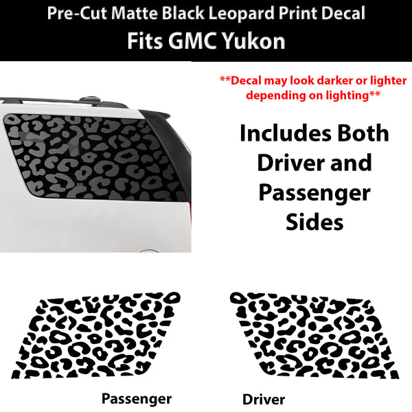 Fits GMC Yukon 2007-2014 Animal Leopard Cheetah Cow Window Vinyl Decal Stickers - Matte Black