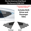 American Flag Quarter Window Decal for Genesis GV80 SUV 2021-2026 – Precut Matte Black Vinyl