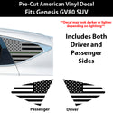 American Flag Quarter Window Decal for Genesis GV80 SUV 2021-2026 – Precut Matte Black Vinyl