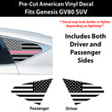 American Flag Quarter Window Decal for Genesis GV80 SUV 2021-2026 – Precut Matte Black Vinyl