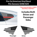 American Flag Quarter Window Decal for Genesis GV80 SUV 2021-2026 – Precut Matte Black Vinyl
