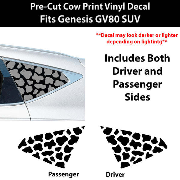 Genesis GV80 SUV 2021-2026 Animal Leopard Cheetah Cow Window Vinyl Decal Stickers