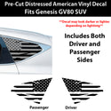 American Flag Quarter Window Decal for Genesis GV80 SUV 2021-2026 – Precut Matte Black Vinyl