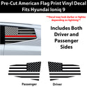 American Flag Quarter Window Decal for Hyundai Ioniq 9 2026+ – Precut Matte Black Vinyl