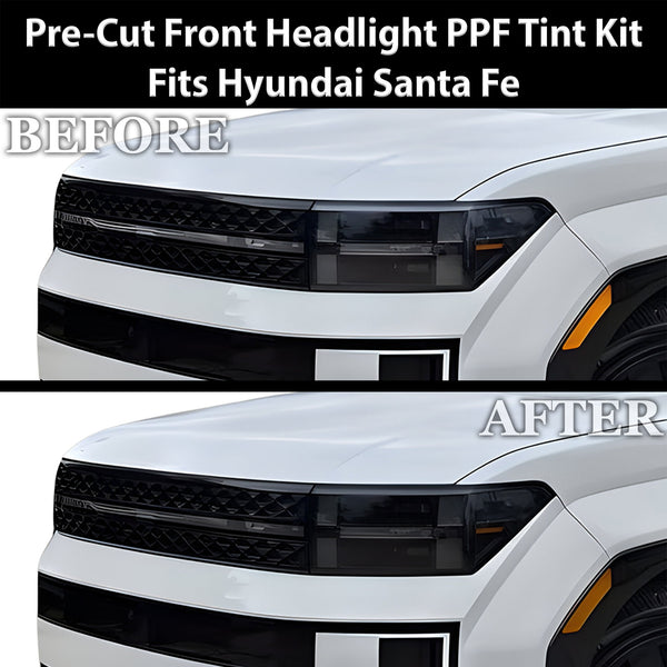 Fits Hyundai Santa Fe 2024-2026 Full Headlight Taillight Precut Smoked PPF Tint Kit Film Overlay