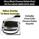 Fits Infiniti QX60 2016-2020 Vinyl Chrome Delete Grille Blackout Decal Stickers Overlay Film