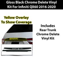 Fits Infiniti QX60 2016-2020 Vinyl Chrome Delete Grille Blackout Decal Stickers Overlay Film