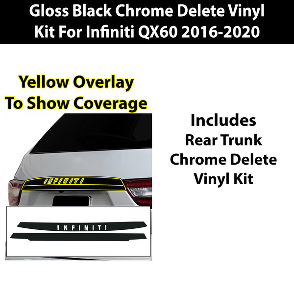 Fits Infiniti QX60 2016-2020 Vinyl Chrome Delete Grille Blackout Decal Stickers Overlay Film