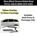 Fits Infiniti QX60 2016-2020 Vinyl Chrome Delete Grille Blackout Decal Stickers Overlay Film