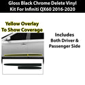 Fits Infiniti QX60 2016-2020 Vinyl Chrome Delete Grille Blackout Decal Stickers Overlay Film