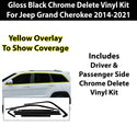 Fits Jeep Grand Cherokee 2014-2021 Vinyl Chrome Delete Grille Blackout Decal Stickers Overlay Film