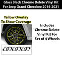 Fits Jeep Grand Cherokee 2014-2021 Vinyl Chrome Delete Grille Blackout Decal Stickers Overlay Film