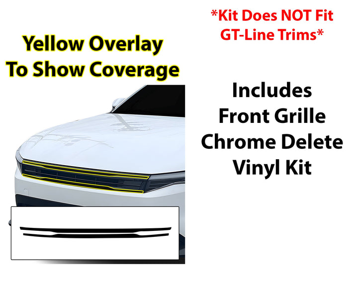 Fits KIA K4 2025+ Vinyl Chrome Delete Grille Blackout Decal Stickers Overlay Film - Bogar Tech Designs