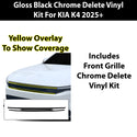 Fits KIA K4 2025+ Vinyl Chrome Delete Grille Blackout Decal Stickers Overlay Film