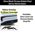 Fits KIA K4 2025+ Vinyl Chrome Delete Grille Blackout Decal Stickers Overlay Film