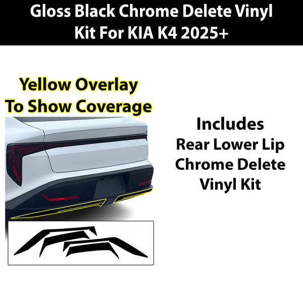 Fits KIA K4 2025+ Vinyl Chrome Delete Grille Blackout Decal Stickers Overlay Film