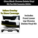 Fits KIA Sorento 2024+ Vinyl Chrome Delete Grille Blackout Decal Stickers Overlay Film