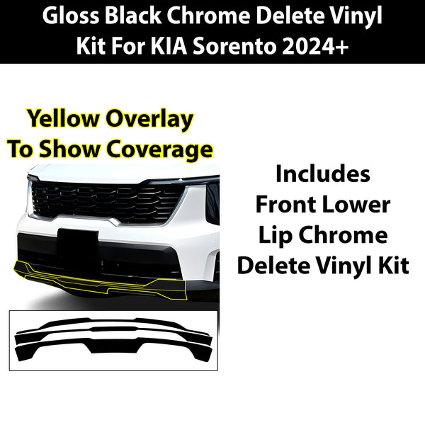 Fits KIA Sorento 2024+ Vinyl Chrome Delete Grille Blackout Decal Stickers Overlay Film