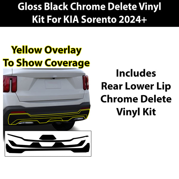 Fits KIA Sorento 2024+ Vinyl Chrome Delete Grille Blackout Decal Stickers Overlay Film