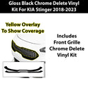 Fits KIA Stringer 2018-2023 Vinyl Chrome Delete Grille Blackout Decal Stickers Overlay Film