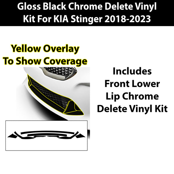 Fits KIA Stringer 2018-2023 Vinyl Chrome Delete Grille Blackout Decal Stickers Overlay Film