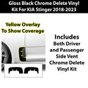 Fits KIA Stringer 2018-2023 Vinyl Chrome Delete Grille Blackout Decal Stickers Overlay Film