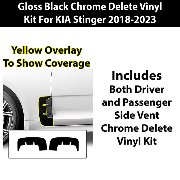 Fits KIA Stringer 2018-2023 Vinyl Chrome Delete Grille Blackout Decal Stickers Overlay Film