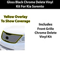 Fits Kia Sorento 2014-2015 Vinyl Chrome Delete Grille Blackout Decal Stickers Overlay Film