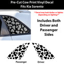 Fits Kia Sorento 2011-2015 Animal Leopard Cheetah Cow Window Vinyl Decal Stickers - Matte Black