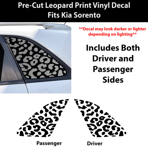 Fits Kia Sorento 2011-2015 Animal Leopard Cheetah Cow Window Vinyl Decal Stickers - Matte Black