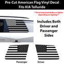 American Flag Quarter Window Decal for Kia Telluride 2027+ – Precut Matte Black Vinyl