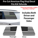 American Flag Quarter Window Decal for Kia Telluride 2027+ – Precut Matte Black Vinyl