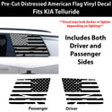 American Flag Quarter Window Decal for Kia Telluride 2027+ – Precut Matte Black Vinyl