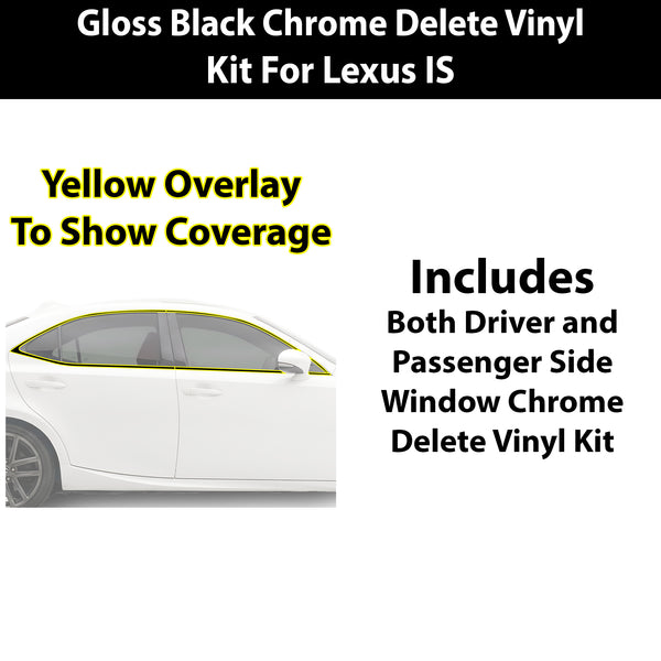 Fits Lexus IS 2017-2020 Vinyl Chrome Delete Grille Blackout Decal Stickers Overlay Film