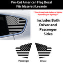 Fits Maserati Levante 2017-2024 Quarter Window American Flag Vinyl Decal Stickers - Matte Black