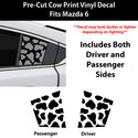 Fits Mazda Mazda6 2014-2021 Animal Leopard Cheetah Cow Window Vinyl Decal Stickers - Matte Black