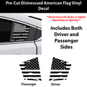 Fits Mazda Mazda6 2014-2021 Quarter Window American Flag Vinyl Decal Stickers - Matte Black