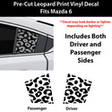 Fits Mazda Mazda6 2014-2021 Animal Leopard Cheetah Cow Window Vinyl Decal Stickers - Matte Black