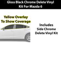 Fits Mazda Mazda6 2014-2017 Vinyl Chrome Delete Grille Blackout Decal Stickers Overlay Film