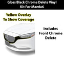 Fits Mazda Mazda6 2014-2017 Vinyl Chrome Delete Grille Blackout Decal Stickers Overlay Film