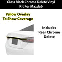 Fits Mazda Mazda6 2014-2017 Vinyl Chrome Delete Grille Blackout Decal Stickers Overlay Film