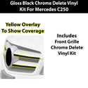 Fits Mercedes-Benz C250 2012-2015 Vinyl Chrome Delete Grille Blackout Decal Stickers Overlay Film