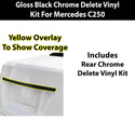 Fits Mercedes-Benz C250 2012-2015 Vinyl Chrome Delete Grille Blackout Decal Stickers Overlay Film